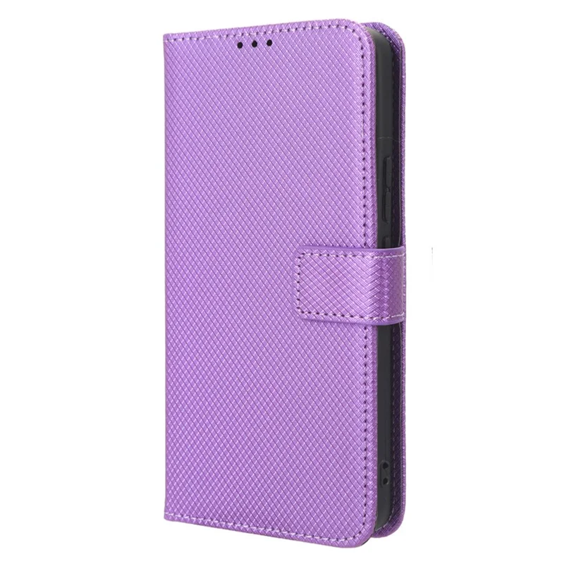 For Honor X5 4G Phone Case Diamond Texture PU Leather Wallet Drop-proof Stand Cover - Purple
