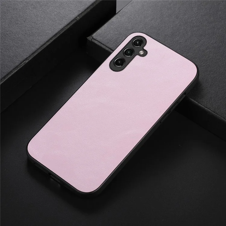 Phone Case For Samsung Galaxy A24 4G (162.1 x 77.6 x 8.3mm) , Cowhide Textured PU Leather Coated TPU+PC Protective Cover - Pink