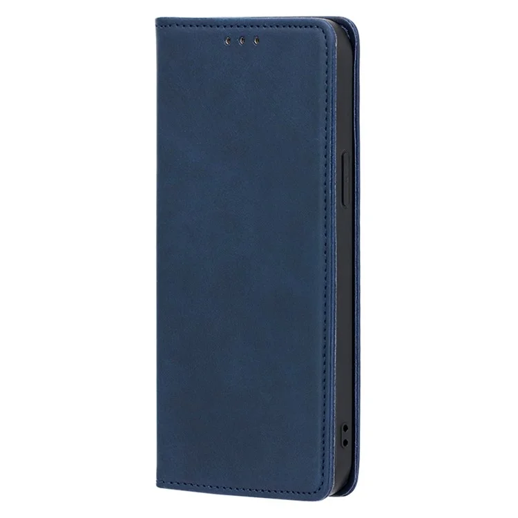 Per Honor X7a 5G Custodia in pelle con stand portafoglio magnetico autoassorbente con texture vitellino - Blu 
