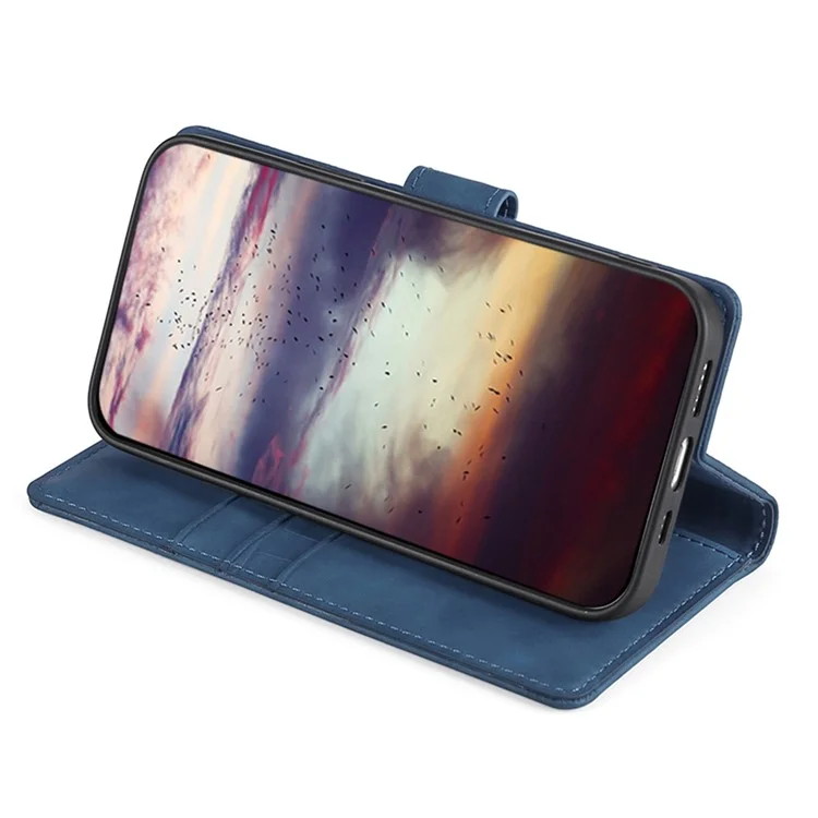 For Honor X8a 4G Skin-friendly Wallet Stand Phone Case Crocodile Texture PU Leather Phone Cover - Blue