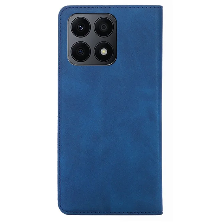 For Honor X8a 4G Card Holder PU Leather Flip Case Stand Skin-touch Feeling Cell Phone Cover - Blue