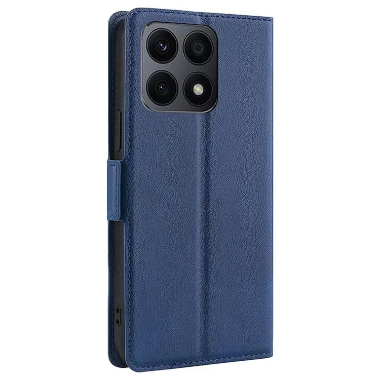 For Honor X8a 4G Ultra Thin Phone Case PU Leather Stand Card Slot Protective Cover - Blue