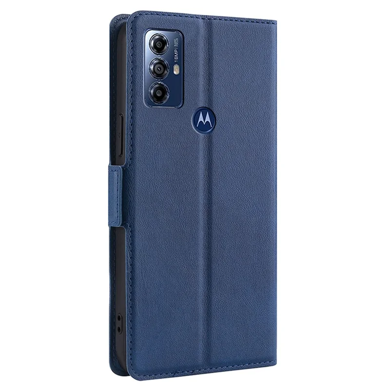 Для смартфона Motorola Moto G Play (2023) 4G Slim PU кожаный флип-чехол-книжка с подставкой и держателем для карт - синий