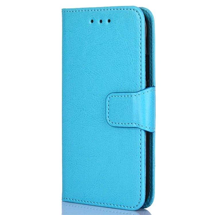 For Motorola Moto G Play (2023) 4G Leather Wallet Phone Case Anti-drop Folding Stand Cellphone Cover - Baby Blue