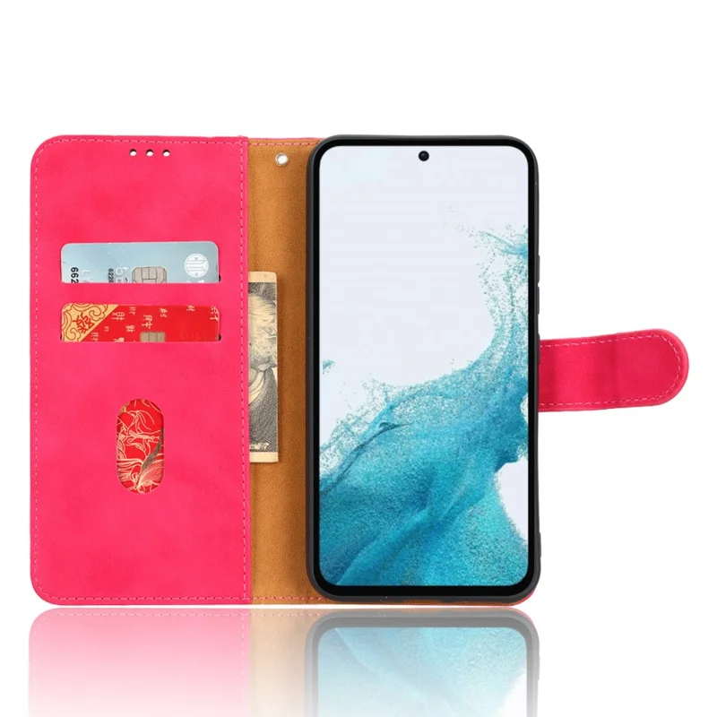 Per Samsung Galaxy M14 5G Custodia Portafoglio in Pelle con Supporto - Rosa