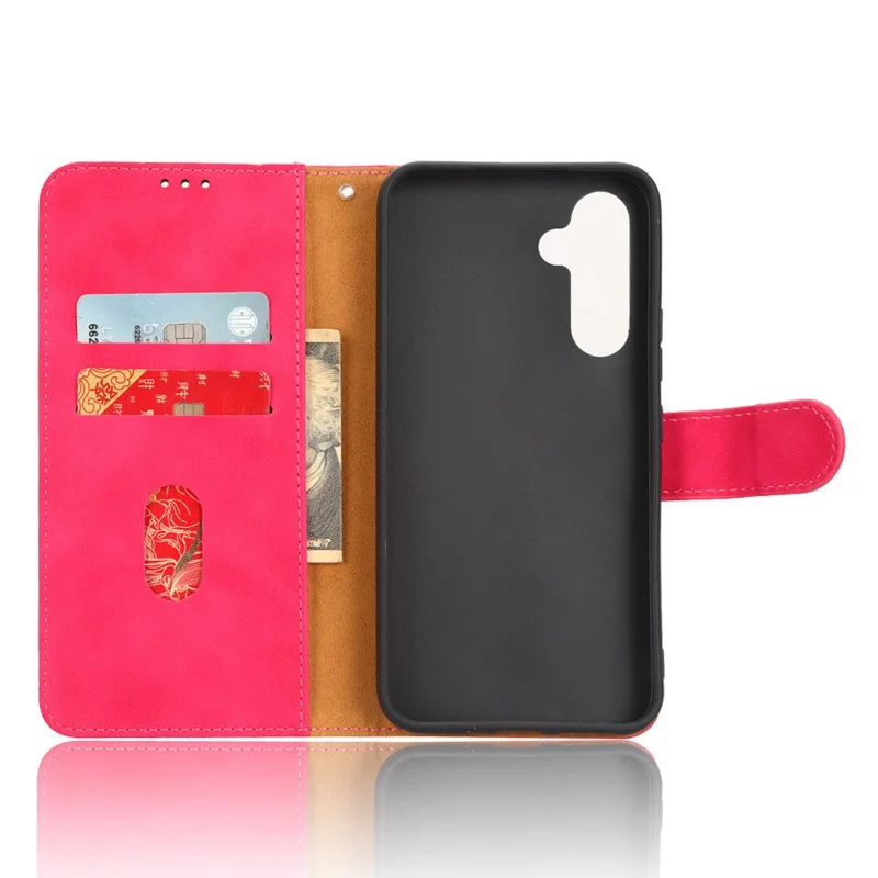 Per Samsung Galaxy M14 5G Custodia Portafoglio in Pelle con Supporto - Rosa