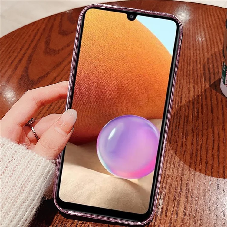 KADEM Für Samsung Galaxy A53 5G Gradient Glitzer TPU-Hülle Blume Rhinestone Dekor Sturzsichere Handyhülle - Roségold