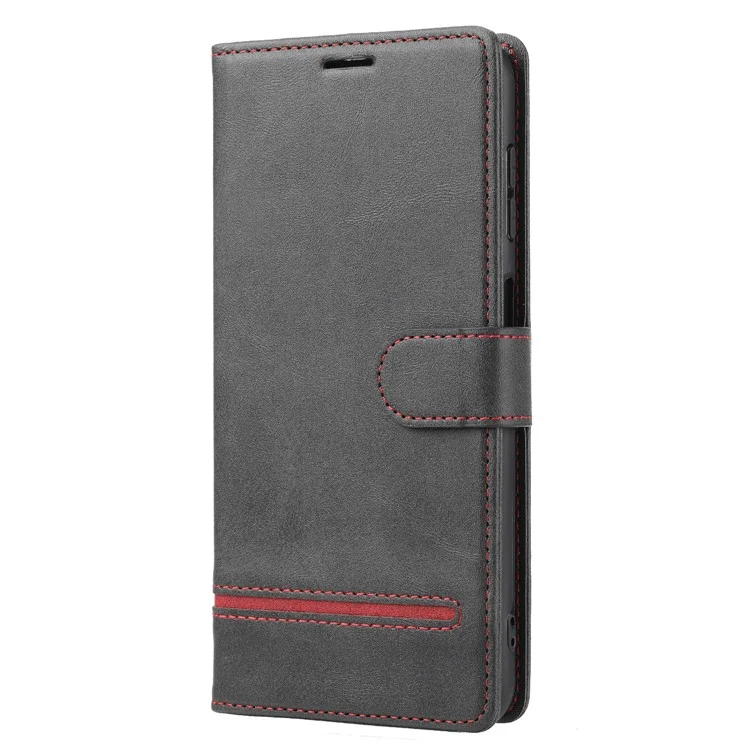 Für Xiaomi Redmi Anmerkung 12 5G (indien) / 12 5G (China) / Poco X5 5G Horizontale Leitungsleder -hülle Wallet Wallet Abdeckung - Schwarz