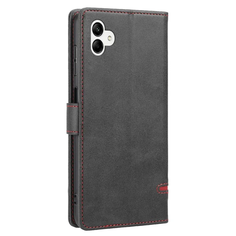 Pour Samsung Galaxy A04e 4G / F04 4G / M04 4G Horizontal Line PU Leather Flip Stand Case Wallet Cover - Black