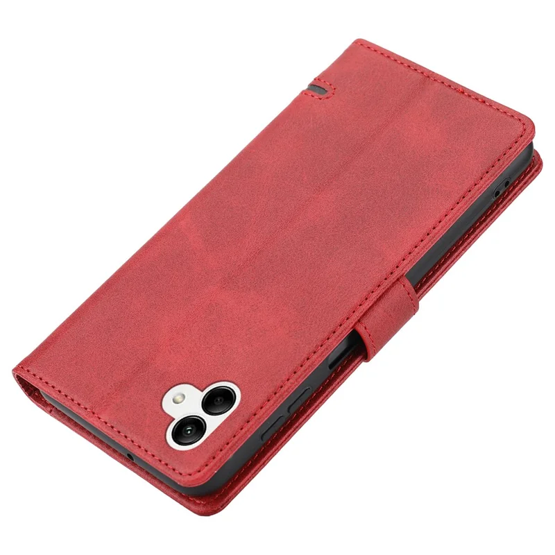 Para Samsung Galaxy A04e 4G / F04 4G / M04 4G Horizontal Line PU Leather Flip Stand Case Wallet Cover - Vermelho