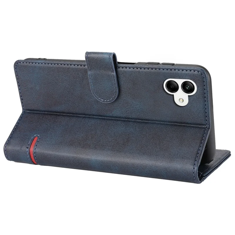For Samsung Galaxy A04e 4G / F04 4G / M04 4G Horizontal Line PU Leather Flip Stand Case Wallet Cover - Blue