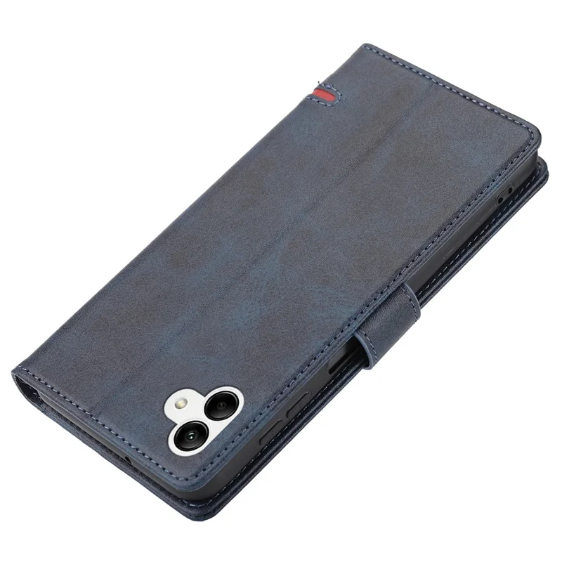 For Samsung Galaxy A04e 4G / F04 4G / M04 4G Horizontal Line PU Leather Flip Stand Case Wallet Cover - Blue
