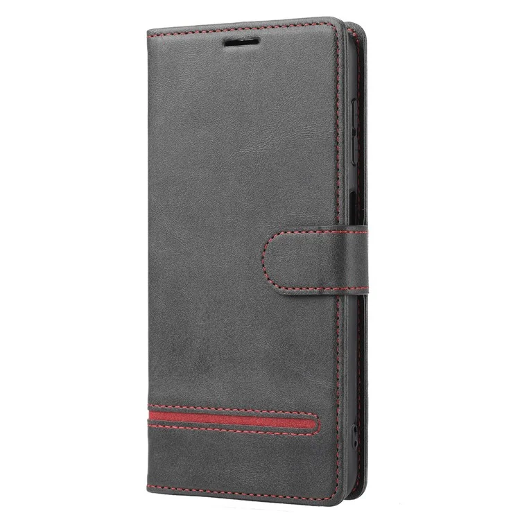 For Xiaomi Redmi Note 12 Pro 5G / 12 Pro Speed 5G / Poco X5 Pro 5G Horizontal Line Stand Wallet Leather Cover - Black