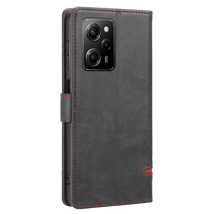 For Xiaomi Redmi Note 12 Pro 5G / 12 Pro Speed 5G / Poco X5 Pro 5G Horizontal Line Stand Wallet Leather Cover - Black