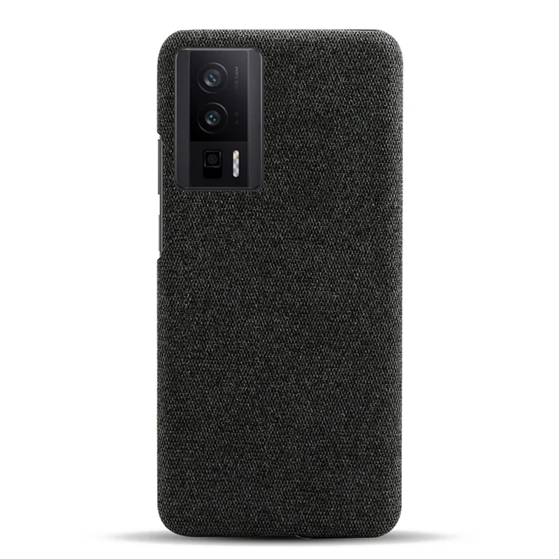 Für Xiaomi Poco F5 Pro 5G / Redmi K60 Pro 5G / K60 5G Handyhülle, einfarbig, stoßfest, Hart-PC + Stoff-Handyhülle - Schwarz
