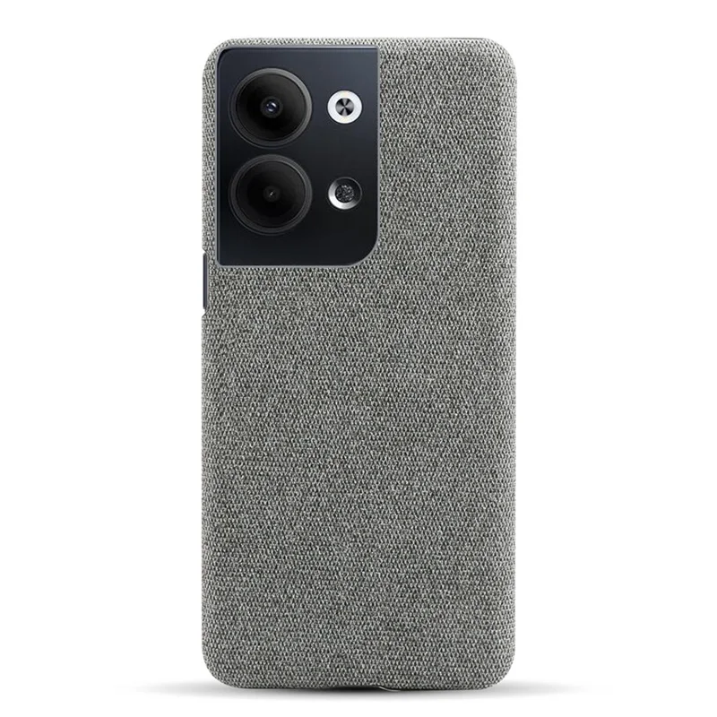 For Oppo Reno9 5G / Reno9 Pro 5G Smartphone Case Solid Color Hard PC+Cloth Phone Cover - Grey
