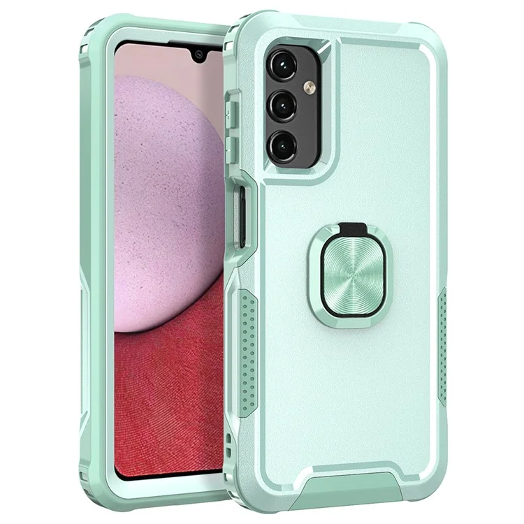 Per Samsung Galaxy A54 5G Rotatable Ring Kickstand Phone Case PC + Silicone Anti-scratch Cover - Verde