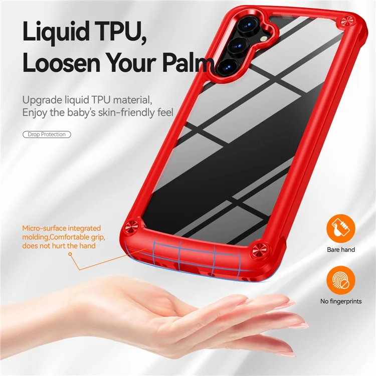Pour Samsung Galaxy A54 5G Alloy Lens Frame Phone Case PC+TPU Electroplating Drop-proof Cover - Red