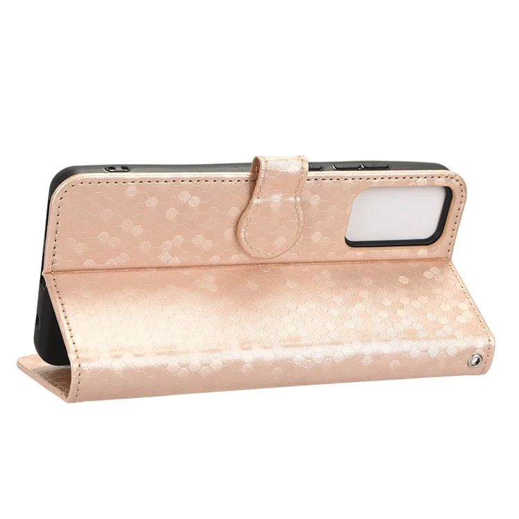 Para TCL Ion X PU Leather Stand Wallet Phone Case Dot Pattern Imprinted Smartphone Cover - Rose Gold