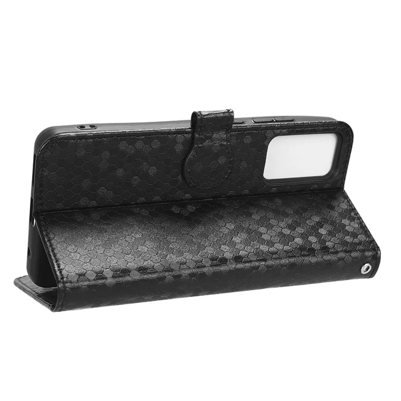 For TCL Ion X PU Læder Stand Wallet Telefonbeskyttelse med Prikpatter - Sort