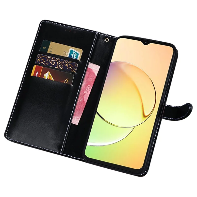 IDEWEI etui skórzane na Realme C55, etui typu portfel z teksturowaną skórą krokodylową i podstawką - niebieski