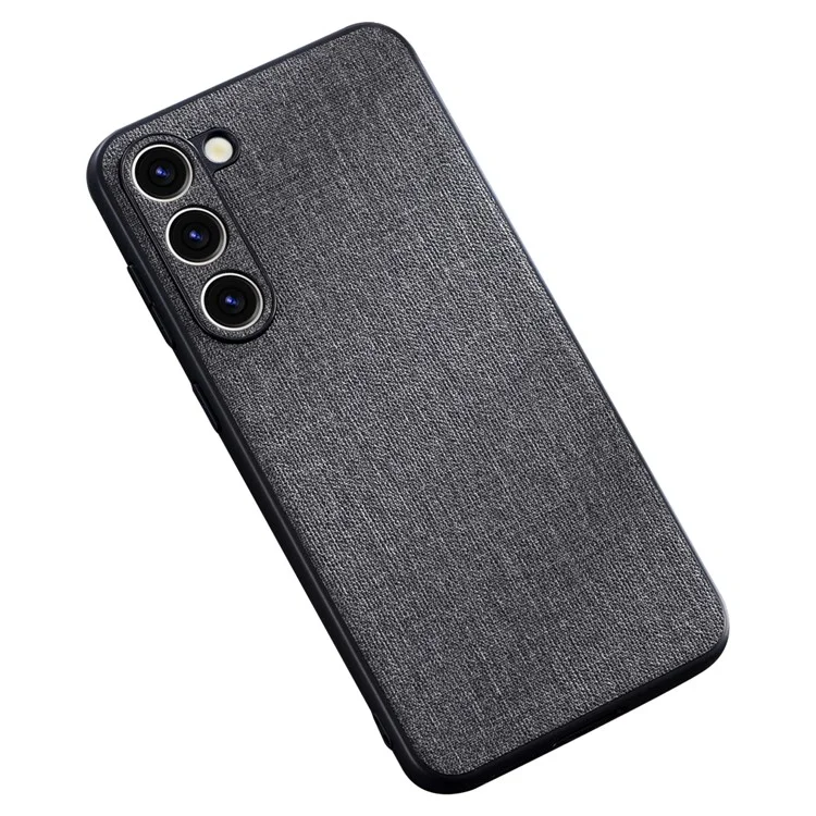 Pour Samsung Galaxy S23+ Cloth Texture TPU Back Cover Anti-drop Mobile Phone Case - Gris