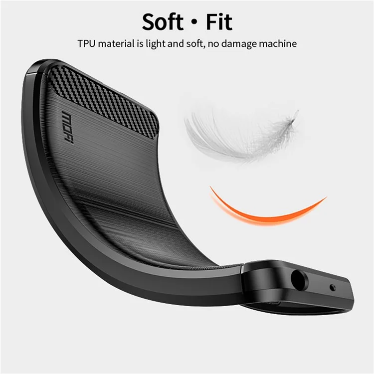 MOFI JK TPU Series-1 pour Motorola Moto G13 4G / G23 4G Étui de téléphone en fibre de carbone brossé Coque de protection TPU anti-chute - Noir
