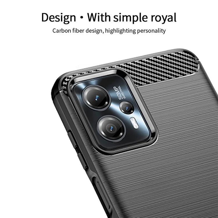 MOFI JK TPU Series-1 pour Motorola Moto G13 4G / G23 4G Étui de téléphone en fibre de carbone brossé Coque de protection TPU anti-chute - Noir
