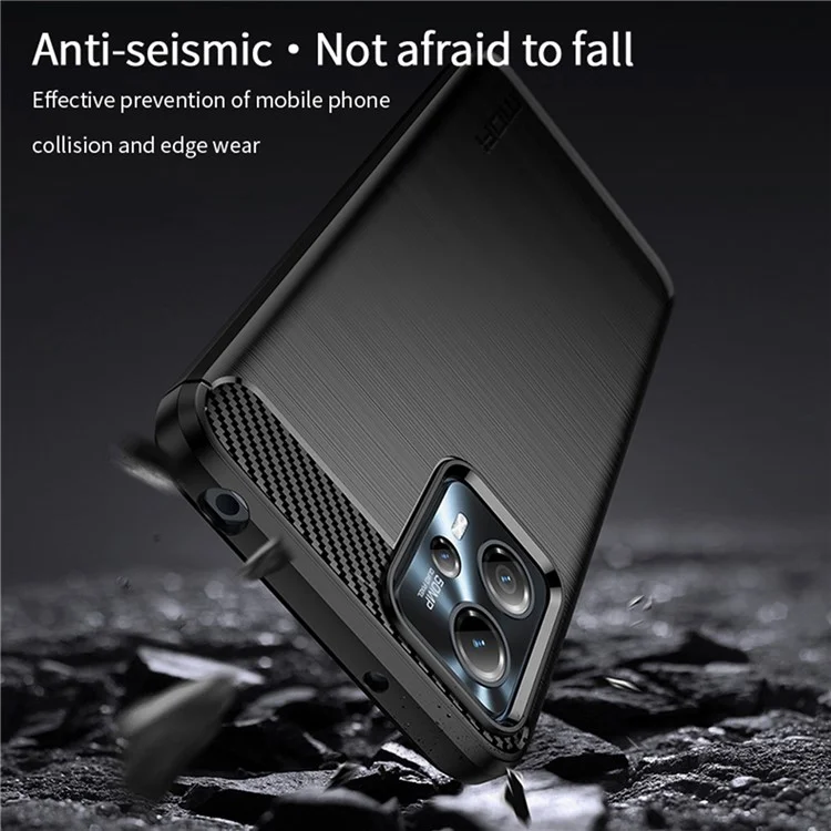 MOFI JK TPU Series-1 pour Motorola Moto G13 4G / G23 4G Étui de téléphone en fibre de carbone brossé Coque de protection TPU anti-chute - Noir