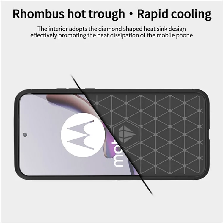 MOFI JK TPU Series-1 pour Motorola Moto G13 4G / G23 4G Étui de téléphone en fibre de carbone brossé Coque de protection TPU anti-chute - Noir