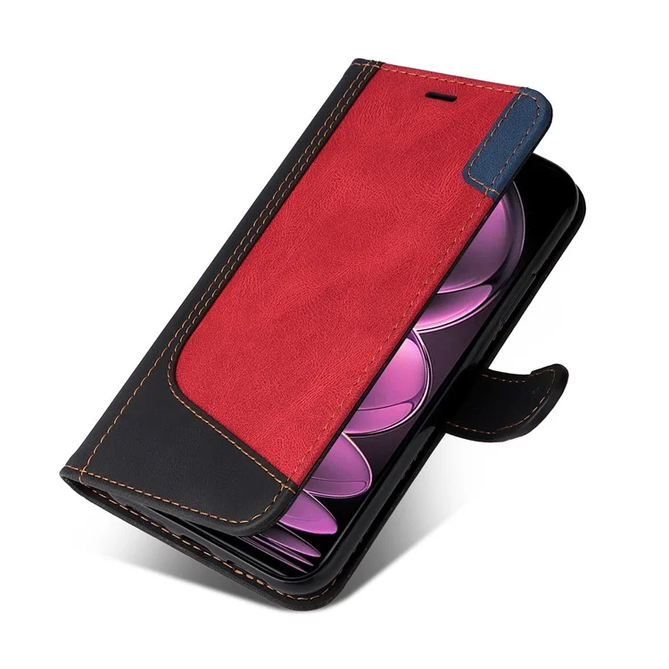 KT Leather Series-5 pour Xiaomi Redmi Note 12 Pro 5G / Note 12 Pro Speed 5G / Poco X5 Pro 5G Étui portefeuille en cuir pour téléphone avec housse de protection tricolore - Noir