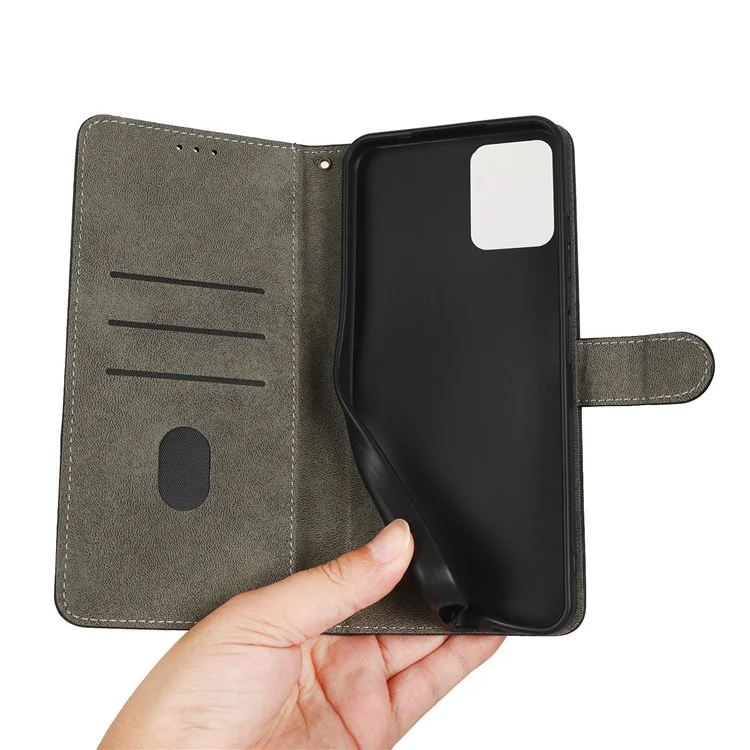 Para T-Mobile Revvl 6 Pro 5G / T Phone Pro 5G / Telekom T Phone Pro 5G Funda de teléfono Cartera de bloqueo RFID con soporte de piel con correa - Morado