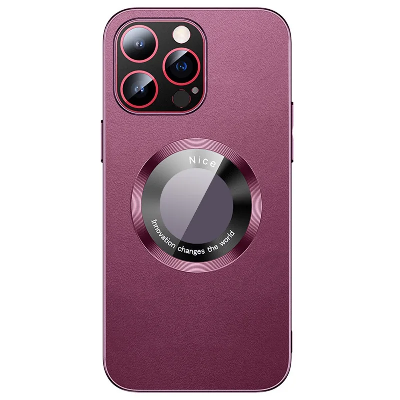 RH05 Magnetic Phone Shell for iPhone 14 Pro Case Soft TPU PC PU Leather Coated Phone Cover - Purple
