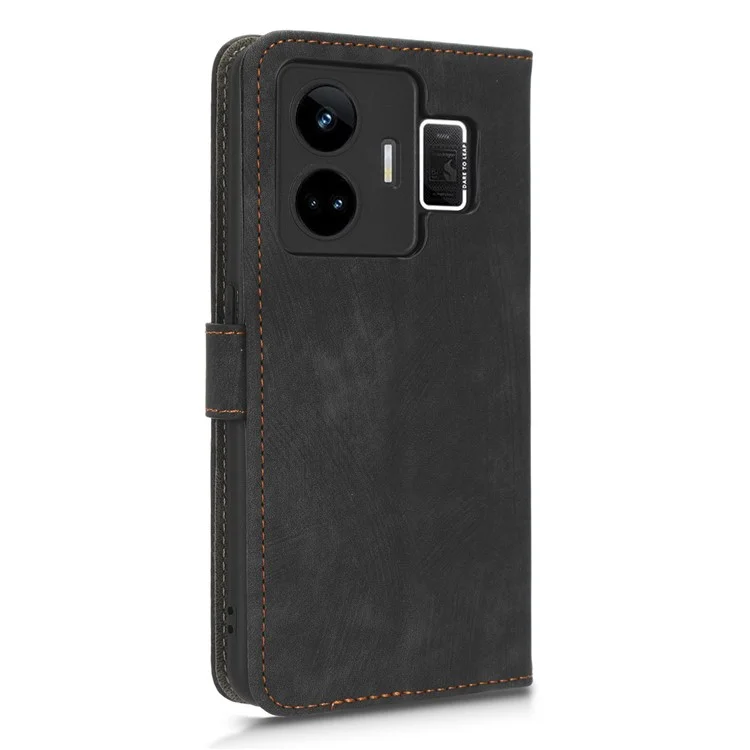 Pour Realme GT Neo 5 5G / GT3 5G Wallet Phone Case RFID Blocking Leather Stand Phone Cover with Strap - Black