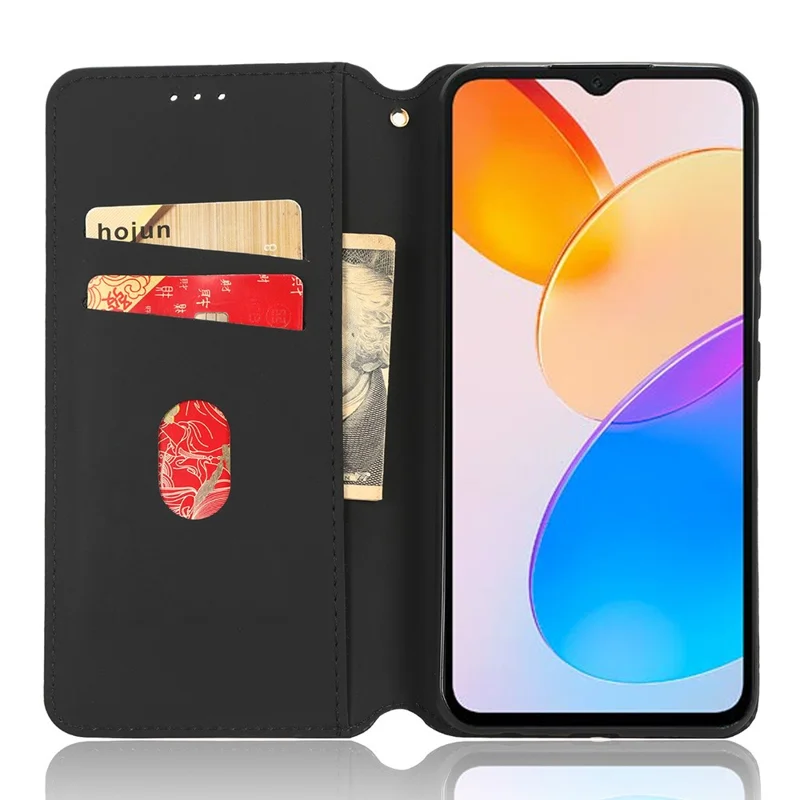 Mobile Phone Case for Honor X5 4G , Wallet Stand Imprinted Rhombus Pattern Leather Phone Cover - Silver