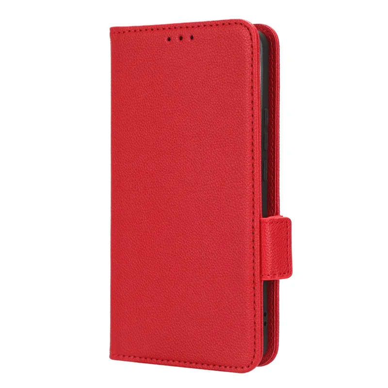 For Honor Magic5 Phone Cover Stand Wallet Litchi Texture PU Leather Dual Magnetic Clasp Phone Case - Red