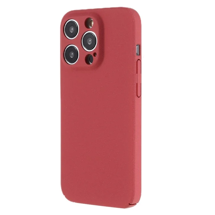 For iPhone 13 Pro 6.1 inch Cell Phone Cover Matte Texture Anti-scratch Hard PC Phone Case - Wine Red