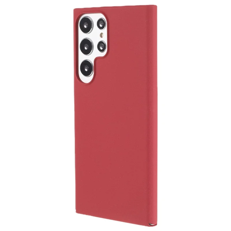 For Samsung Galaxy S22 Ultra 5G Matte Guard Phone Case Hard PC Anti-scratch Back Cover - Wine Red
