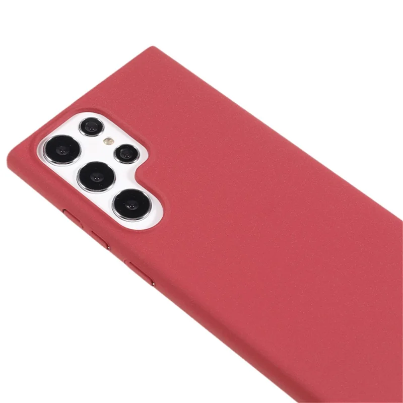 For Samsung Galaxy S22 Ultra 5G Matte Guard Phone Case Hard PC Anti-scratch Back Cover - Wine Red