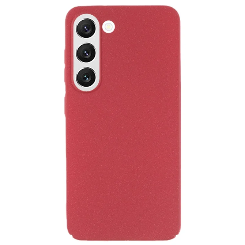 For Samsung Galaxy S22 5G Cell Phone Case Shockproof Matte Texture Anti-scratch Hard PC Phone Cover - Wine Red