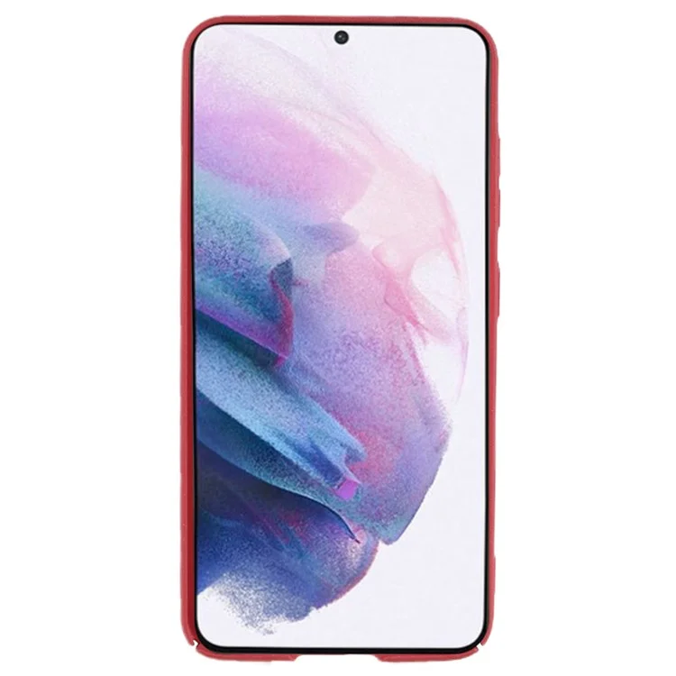 Pour Samsung Galaxy S21+ 5G Matte Texture Hard PC Phone Cover Shockproof Phone Case - Wine Red