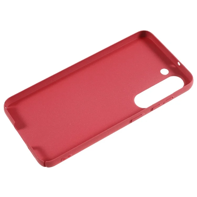 Pour Samsung Galaxy S21+ 5G Matte Texture Hard PC Phone Cover Shockproof Phone Case - Wine Red