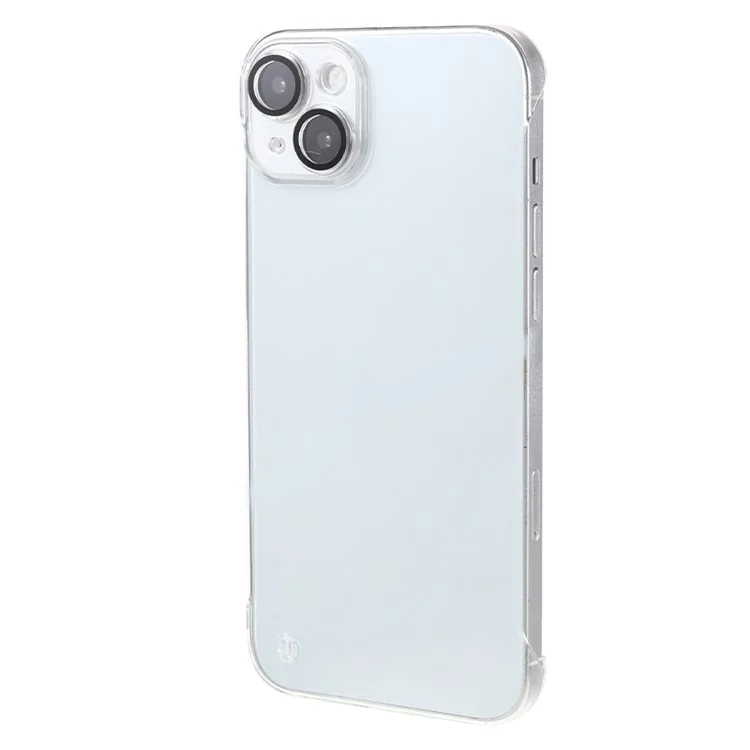 For iPhone 14 Plus Frameless Phone Cover Transparent PC Cell Phone Case with Glass Lens Protector