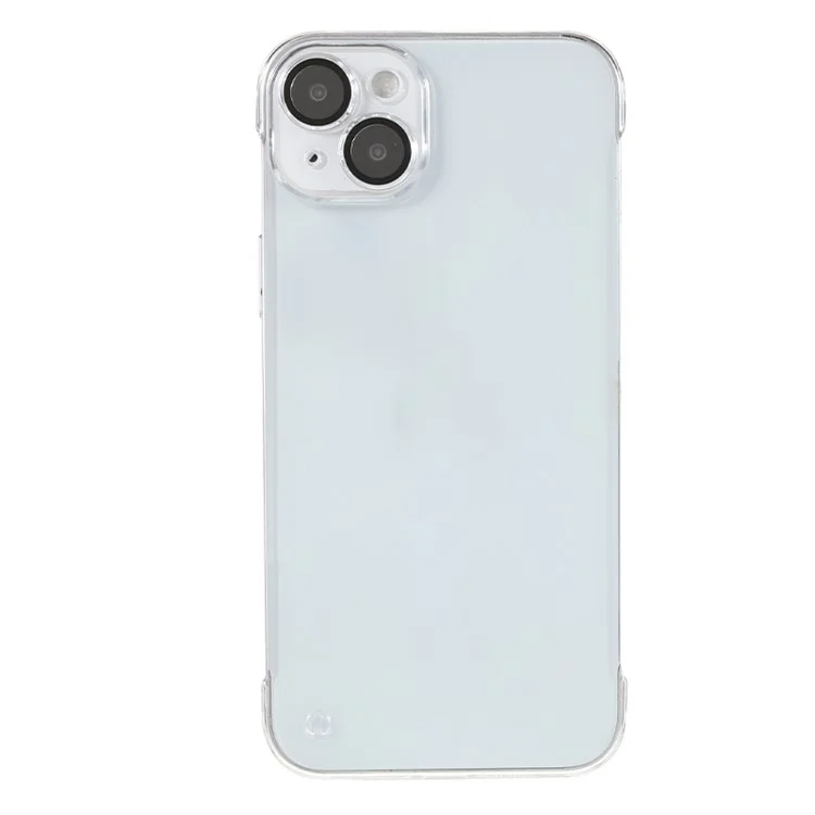 For iPhone 14 Plus Frameless Phone Cover Transparent PC Cell Phone Case with Glass Lens Protector