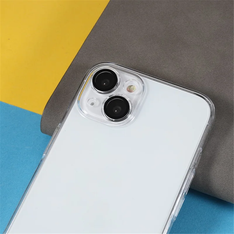 For iPhone 13 6.1 inch Clear PC Phone Case Anti-Scratch Dust-Proof Phone Cover with Lens Protector