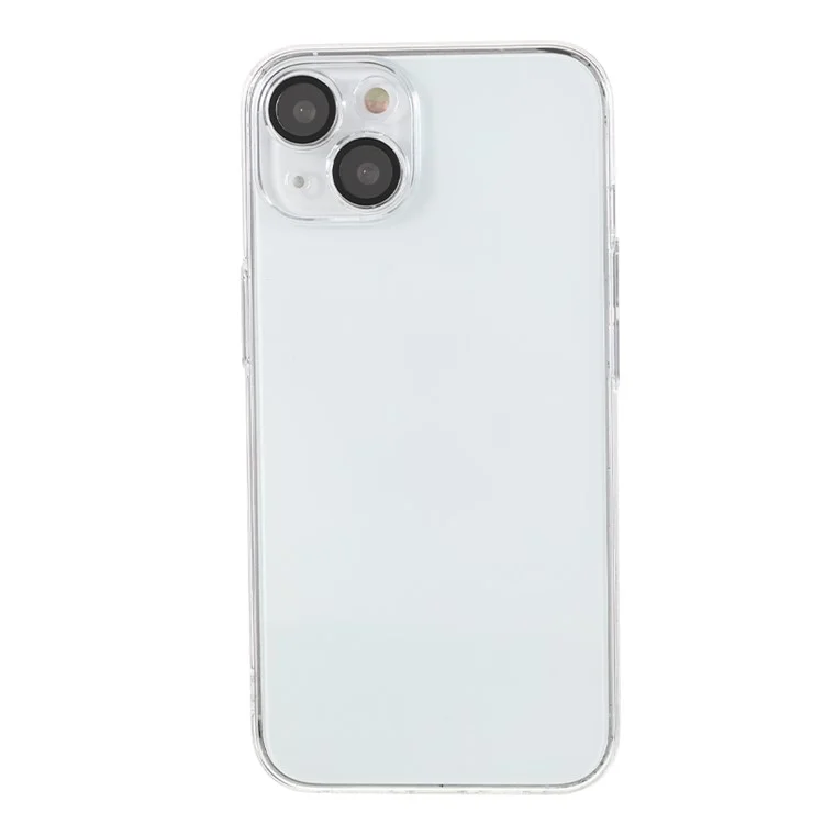 For iPhone 14 Plus Clear Phone Cover Hard PC Anti-Dust Back Case with Built-in Lens Film