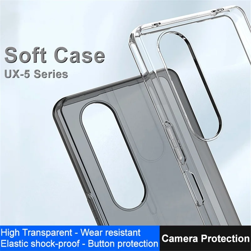 IMAK UX-5 Series for Sony Xperia 1 V Anti-drop Phone Case Flexible TPU Smartphone Cover - Transparent