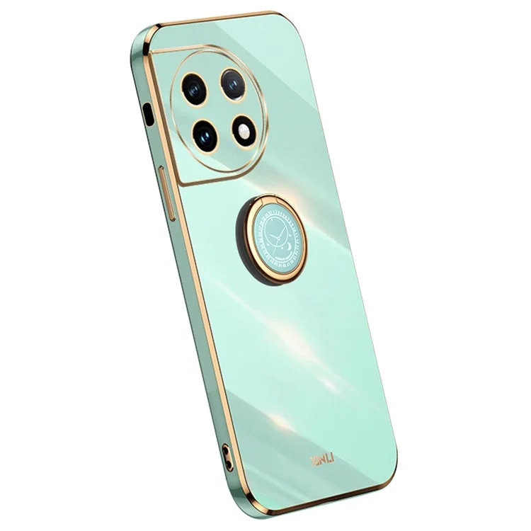 XINLI для OnePlus Ace 2 5G / 11R 5G Electroplating Phone Case Ring Kickstand Soft TPU Phone Cover - Cyan