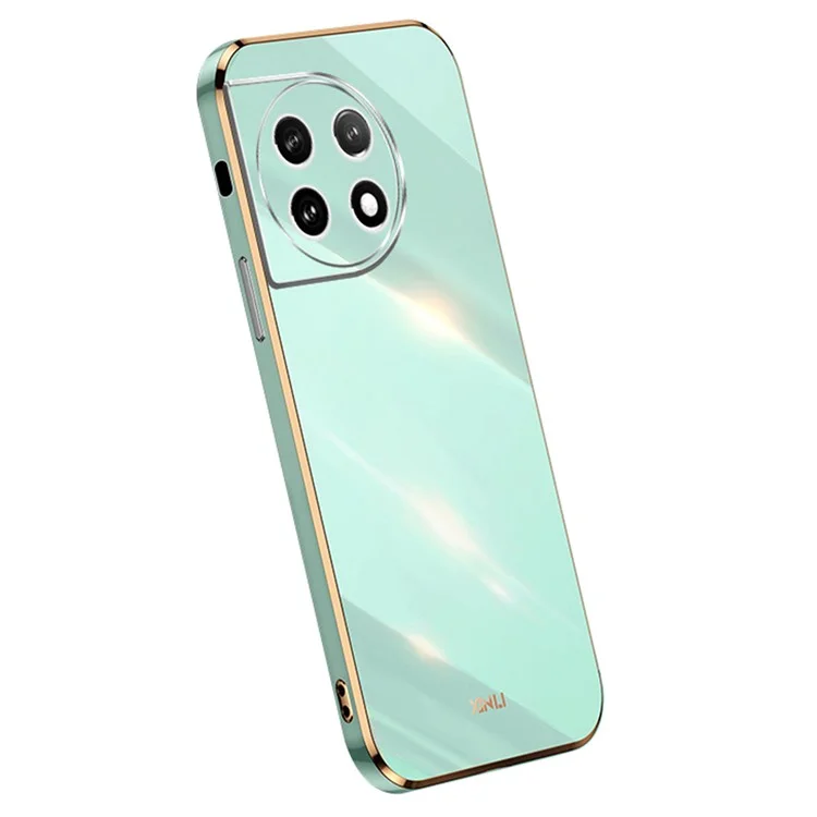 XINLI TPU Custodia per OnePlus 11 5G, Protezione Completa Lente Bordo Elettroplaccato Custodia per Telefono - Ciano