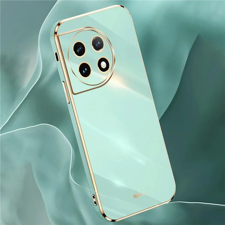 XINLI TPU Custodia per OnePlus 11 5G, Protezione Completa Lente Bordo Elettroplaccato Custodia per Telefono - Ciano